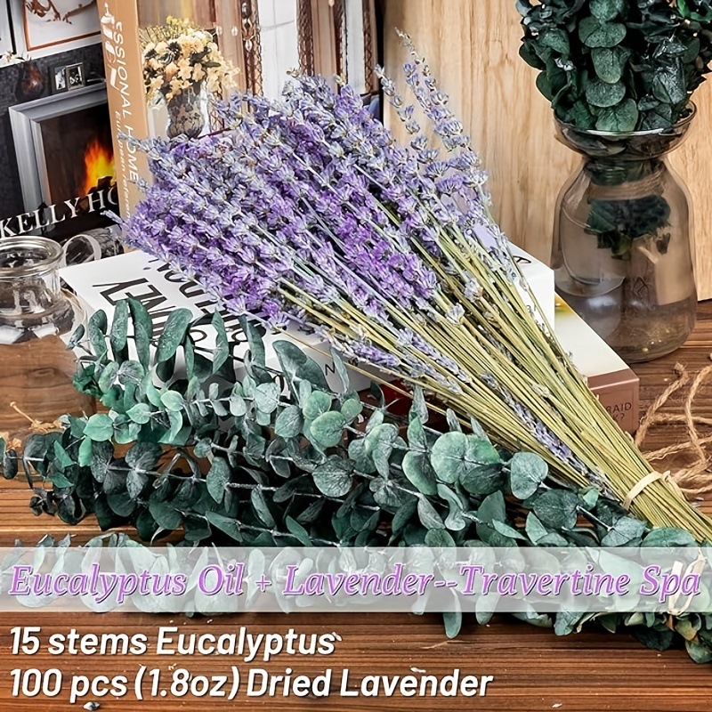 Eucalyptus Preserved - Zakochany bukiet z suszonej lawendy i